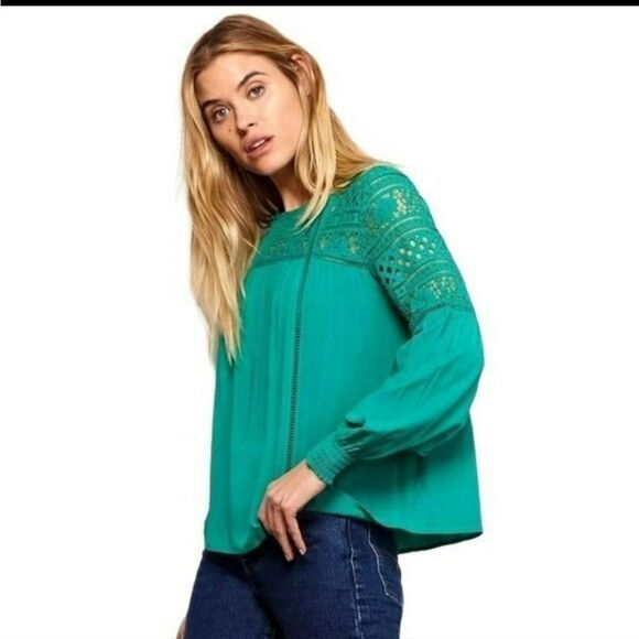 NWT BB Dakota Jack Newman Blouse Green Size Small - Picture 1 of 7